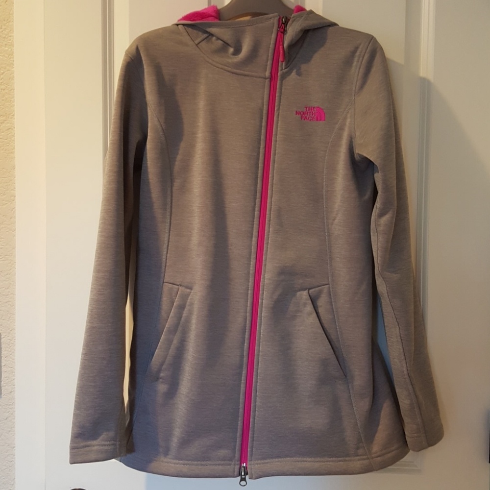 THE NORTH FACE gray and pink jacket